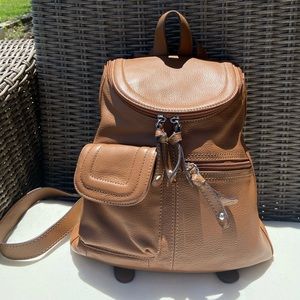 TIGNANELLO Brown Leather Mini Backpack